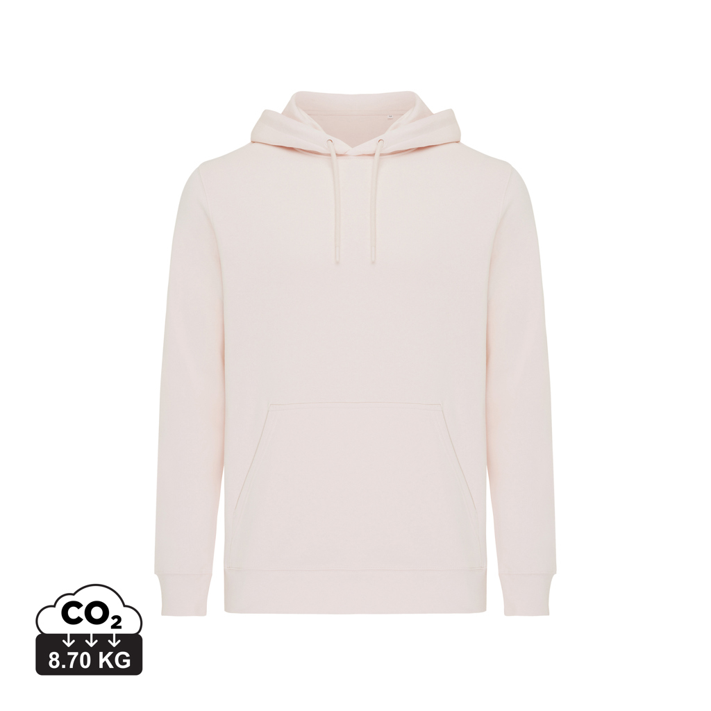 Sweat à capuche unisexe promotionnel coton bio Rila Iqoniq cloud pink